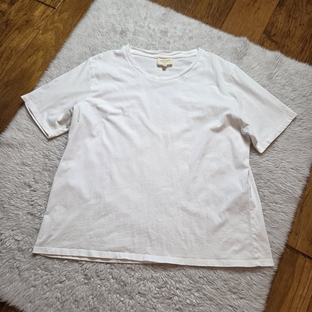 Sezane Basic T-Shirt Short Sleeve Top Women's XXL White